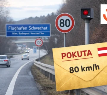 Radar na rakúskej diaľnici A4 smer Schwechat – kontrola rýchlosti pri dočasnom limite